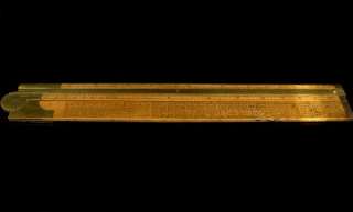   CENTURY ROUTLEDGE ENGINEERS RULE BOXWOOD BRASS SLIDE ANTIQUE RULER