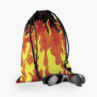   FLAME DRAWSTRING BAGS/Firefighter/Birthday Party Favor/Racing/Backpack