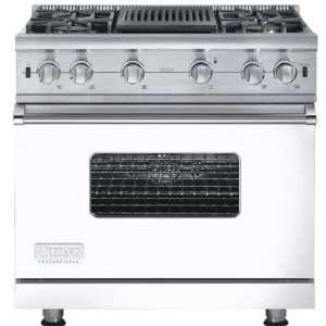   Natural Gas Range With 4 Burners And Grill   White