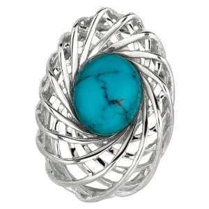 com Sterling Silver and Gems Rhodium Plated Pendant Created Turquoise 