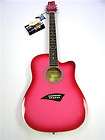 PRO QUALITY GIRLS PINK ACOUSTIC 6 STRING CUTAWAY GUITAR  