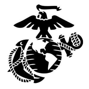  Marine Corps   Eagle Globe & Anchor BLACK USMC Car Decal 