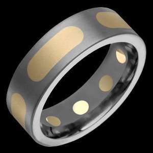  Dorado   size 13.00 Titanium Ring with 14K Gold Inlay 