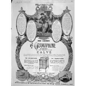  1907 ADVERTISEMENT GRAMOPHONE GRAND CALVE TYPEWRITER