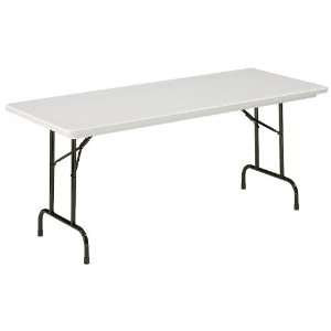 Small Plastic Folding Table with Adjustable Legs Color Gray Granite 