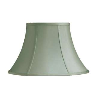   Wide Bell Shaped Lamp Shade, Sage Green, Raw Silk Fabric Laura Ashley