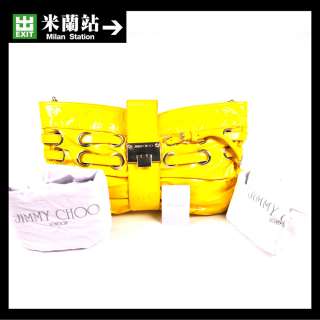   Jimmy Choo Yellow Plastic with Leather Handbag Shopper  
