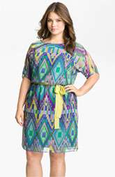 Adrianna Papell Print Dolman Sleeve Blouson Dress (Plus) $140.00