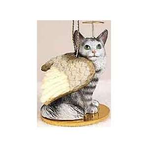  Silver Maine Coon Cat Angel Ornament