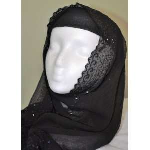  Black Tie Caplet Hijab 