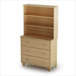   Drew 3 Drawer w/Hutch Natural Maple Finish Chest 066311046298  
