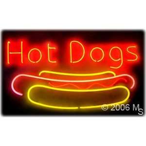 Neon Sign   Hot Dogs, Logo   Large 13 x 32  Grocery 