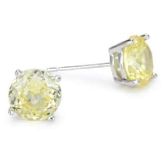 CZ by Kenneth Jay Lane Classic CZ 4cttw Yellow Round Stud Earrings 
