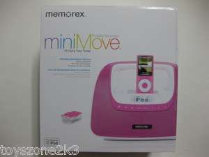 MEMOREX Mi3xPNK miniMove Portable Boombox for iPod FACTORY SEALED 