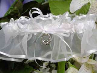 LLCD Wedding Sheer Bride Bridal Garter Claddagh IRISH  