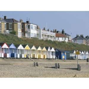  Beach Huts on the Seafront of the Resort Town of Southwold 