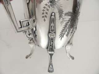 Meriden Victorian LION Masks Silver Plate Spooner Paw Foot, Antique 