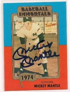 Mickey Mantle Autograph GAI Certified Baseball Immortals Card  