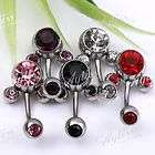 Crystal Multicolor Mickey Belly Navel Ring 5P Free ship