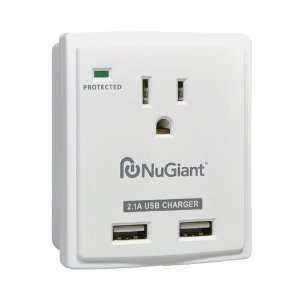  NuGiant NSS14 Wall Mount Surge Protector with USB Charger 