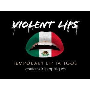  Violent Lips   The Mexican Flag   Set of 3 Temporary Lip 