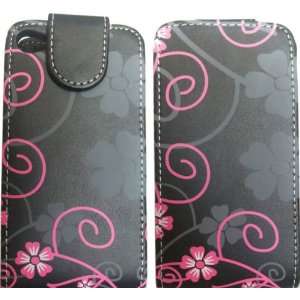  Mobile Palace   Black and Pink flower leather Quality flip 