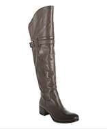 Alberto Fermani brown leather buckle detail over the knee boots style 