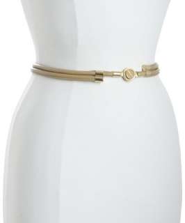 Balenciaga ivory leather double rolled clasp belt
