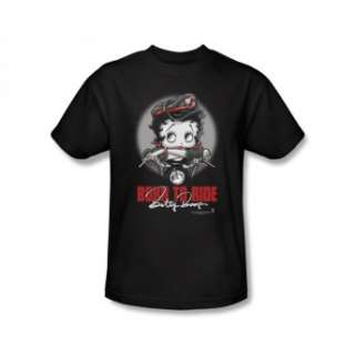 Betty Boop Born To Ride Motorcycle Retro Cartoon T Shirt Tee  