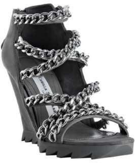 Camilla Skovgaard grey suede chain detailed wedge sandals   up 