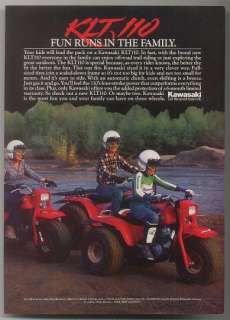1984 Kawasaki KLT 110 KLT110 3 wheel ATC motorcycle ad  
