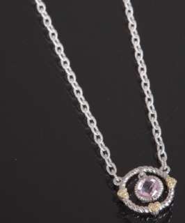  309364201 pink crystal and diamond Garland circle pendant necklace