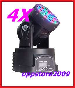 4pcs 18×3W LED Mini Moving Head Light Stage Lighting DJ  