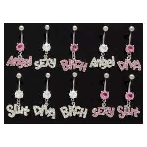   Pink Rhinestone Belly Button Ring   Belly Jewelry   DIVA Everything