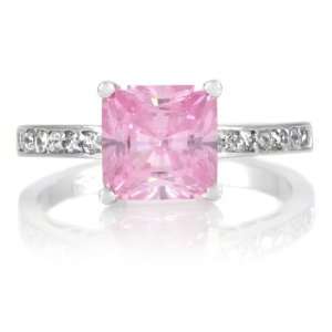  Tristas Promise Ring   Pink Princess Cut CZ Jewelry
