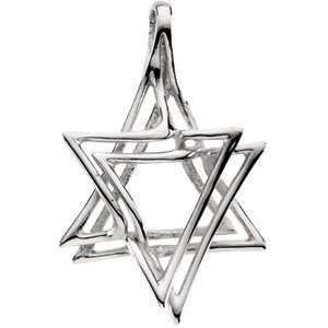   Gold 30.25X20 Mm Star Of David Pendant Charm Jewish Necklace Jewelry