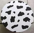 Milk Cow Design Vinyl Non Slip Tablecloth w Elastic Edging, Round up 