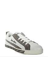 Dsquared2 white and grey leather striped sneakers style# 316408201