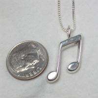 Sterling Silver Music Note 14box Chn Necklace pd6  