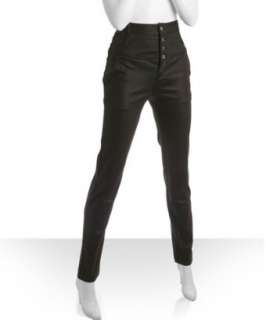 Eryn Brinie black shiny cotton high waist skinny pants   up to 