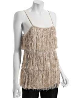 Sheri Bodell platinum jersey fringe crystal detail tank   up 