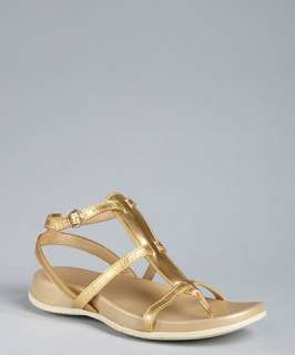 Hogan metallic gold leather strappy sandals