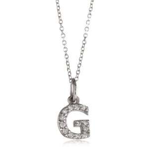 KC Designs Initially Yours Diamond 14k White Gold Letter G Pendant 