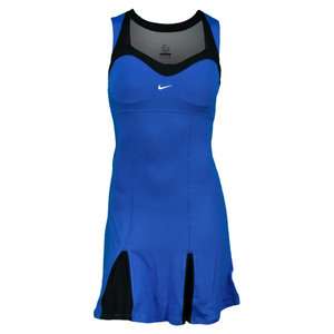New NIKE Women Serena Smash Hard Court Tennis Dress Blue/Black  