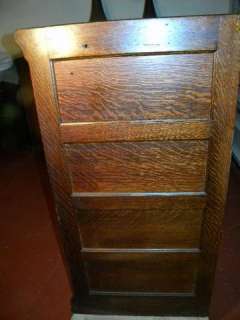  Antique Globe 6 Drawer Narrow Oak Panel Deed File Cabinet  