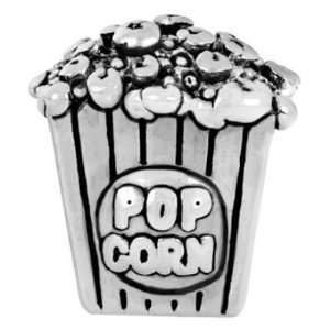  12mm Popcorn Bucket Large Hole Bead   Rhodium Plated Arts 