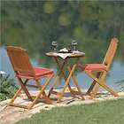 OILS30020 3PC Round Bistro Set with Seat Cushions Fully Assembled