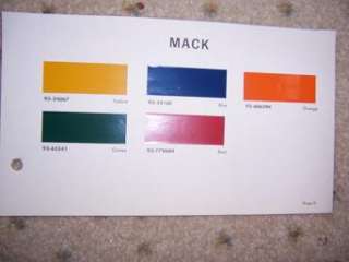 1967 Du Pont Truck Paint Color Chip Sample Chart Mack p  