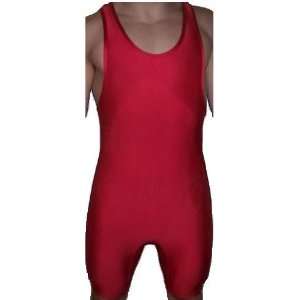  Red Lycra Wrestling Singlet by 4 Time size Sports 