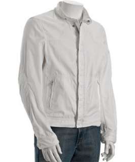 Elie Tahari white nylon ripstop Norris zip front jacket   up 